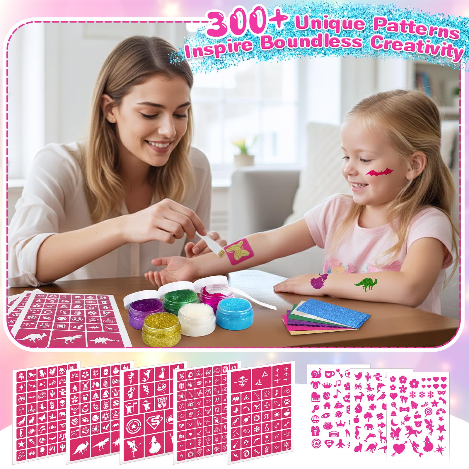 Dreamon stencil pack with 325 designs for endless DIY tattoos