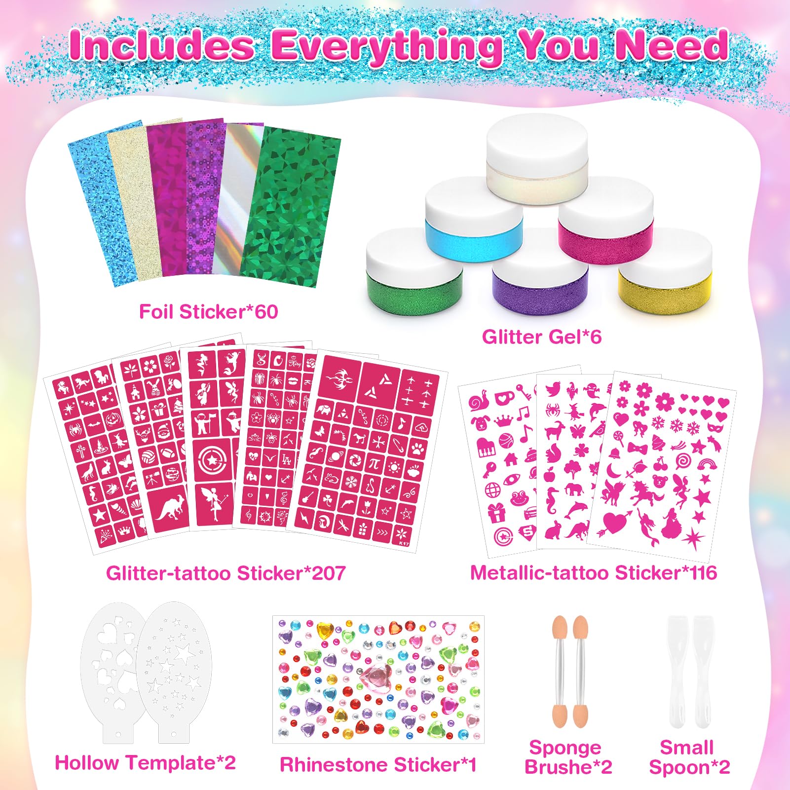 Dreamon no-mess glitter gel in six vibrant colors for easy application
