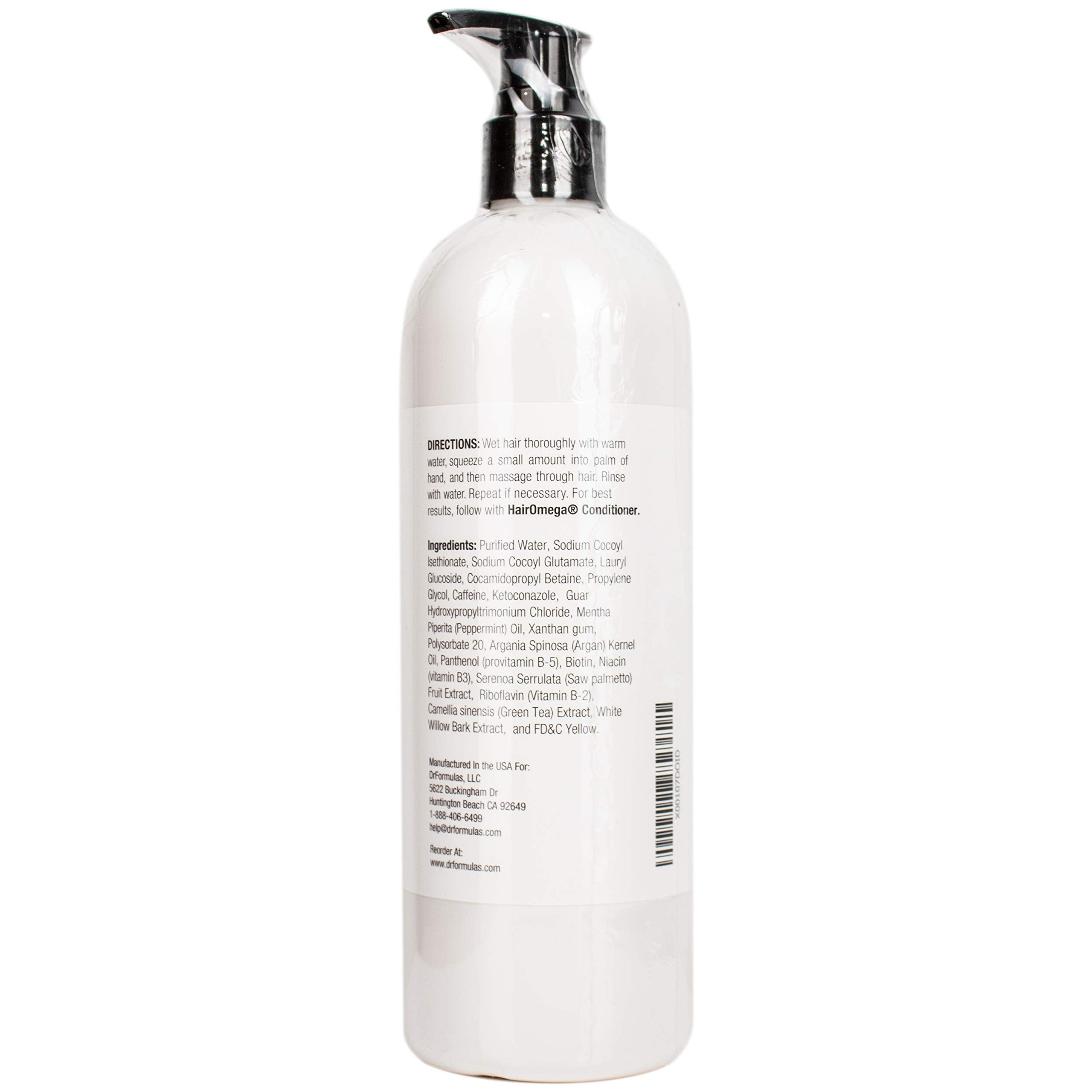 DrFormulas HairOmega Conditioner tube emphasizes Moroccan argan and jojoba oils