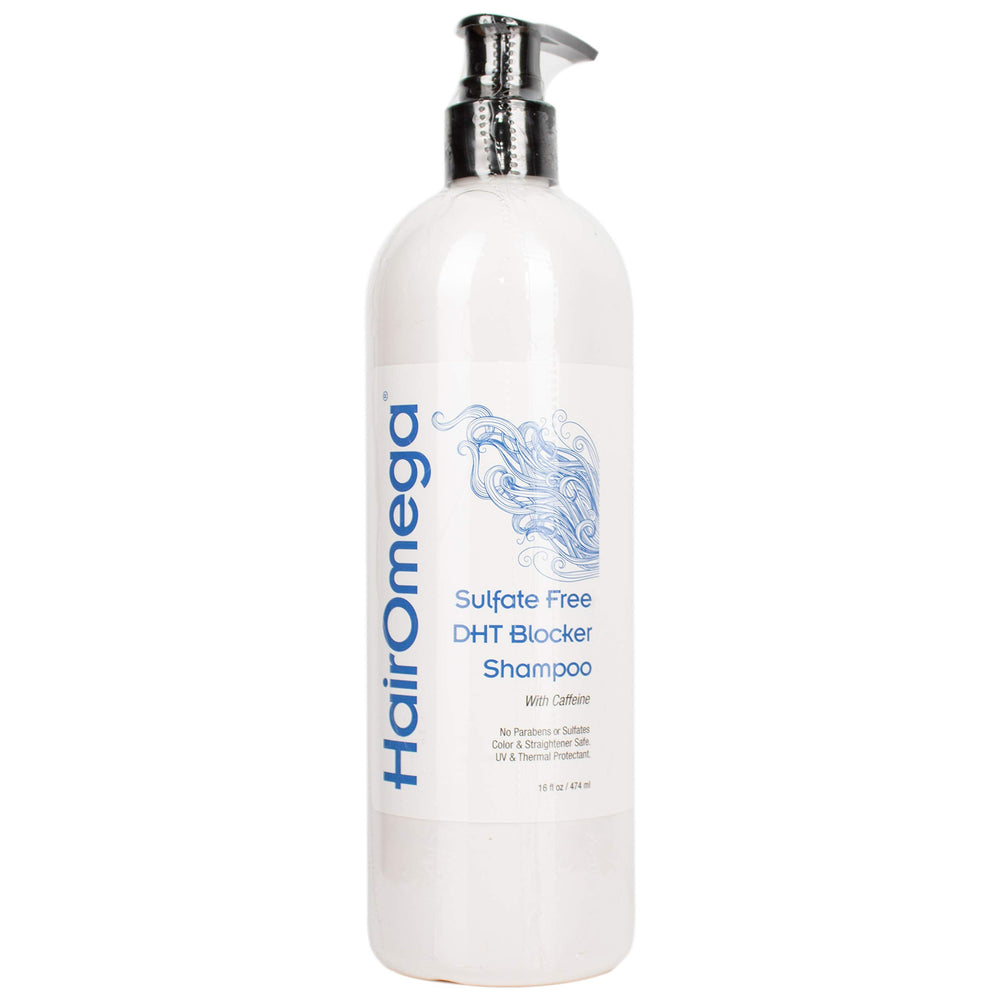 DrFormulas HairOmega Shampoo closeup highlights active ingredients for hair vitality