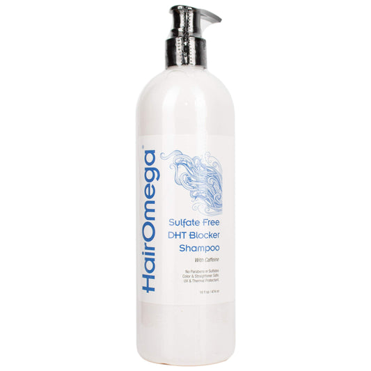 DrFormulas HairOmega Shampoo closeup highlights active ingredients for hair vitality