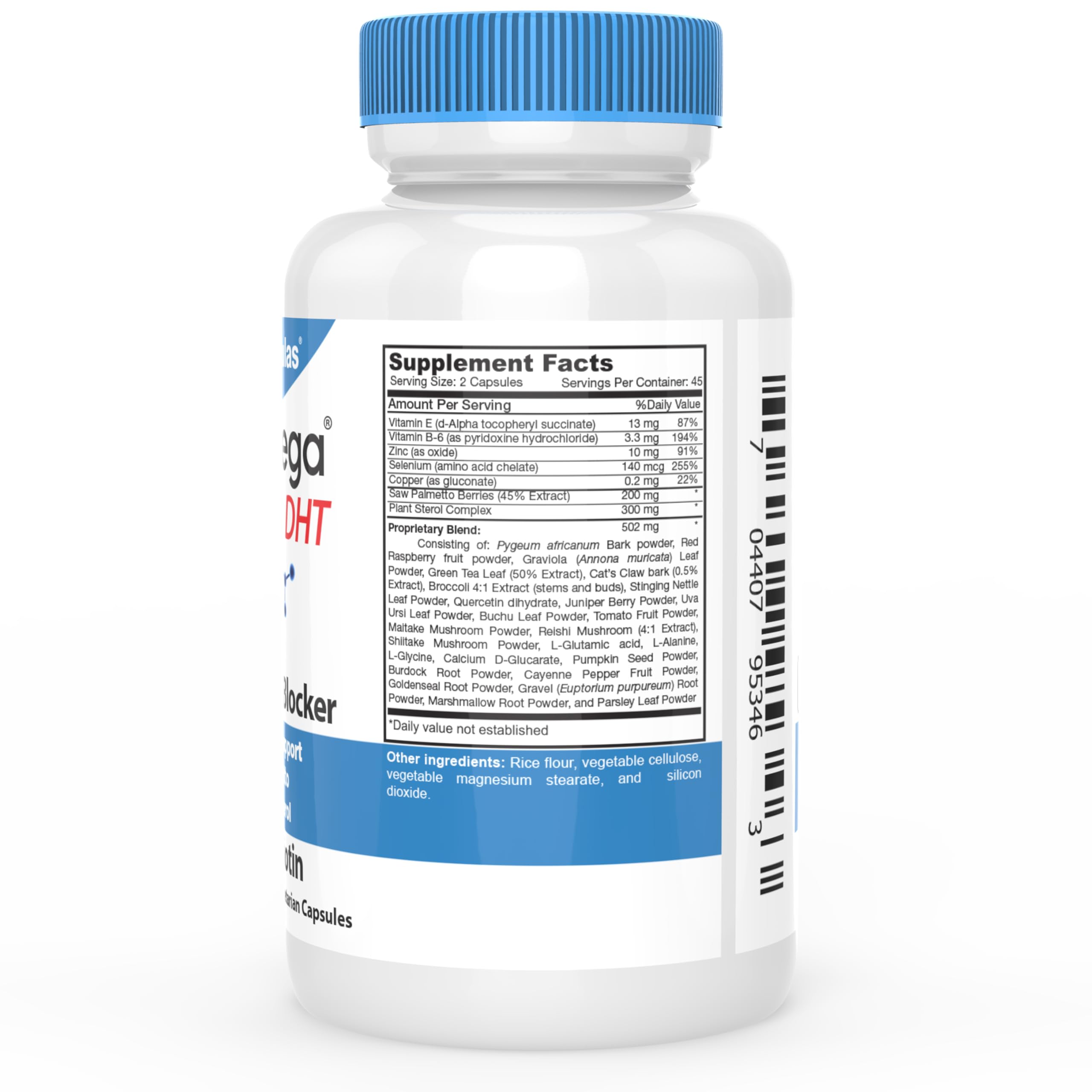 DrFormulas Original DHT Blocker capsules arranged for daily routine.