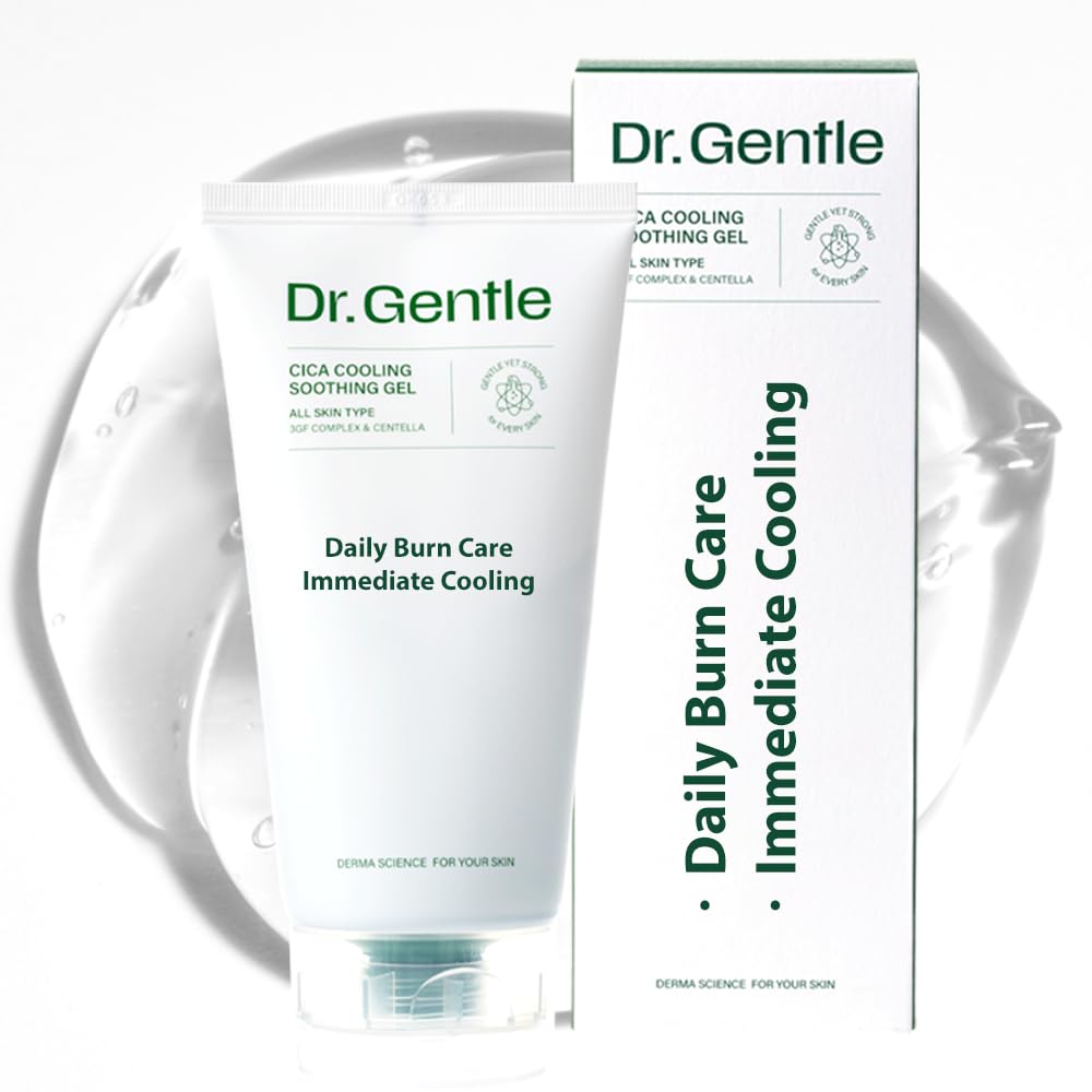 Dr.Gentle After Sun Cooling Gel bottle ready to soothe heat-stressed skin.