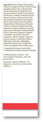 Almond and blossom ingredients visual with moisturizing benefits and calm aroma.
