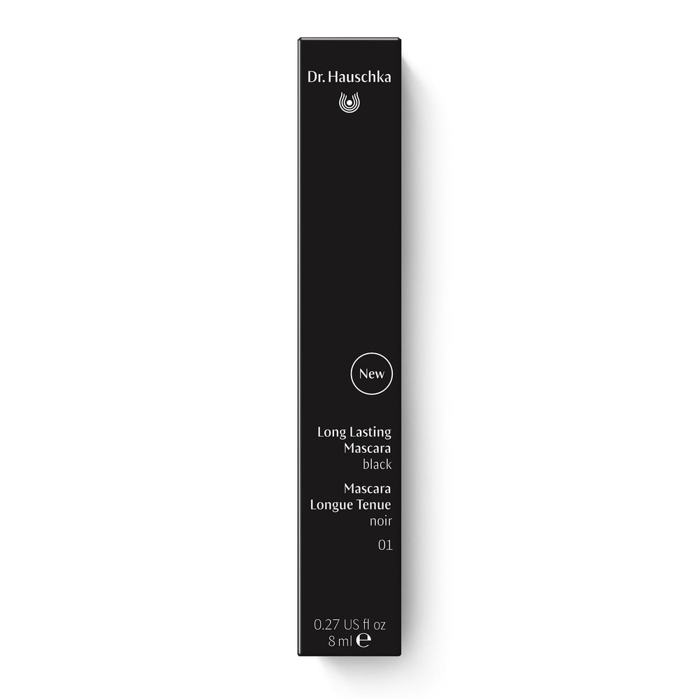 Close-up of lashes with Dr. Hauschka mascara providing length and definition