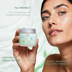 Hands applying balm to the face during a quick morning massage