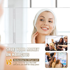 Dripex multi-function mirror ideal for makeup, styling, and shaving at home.