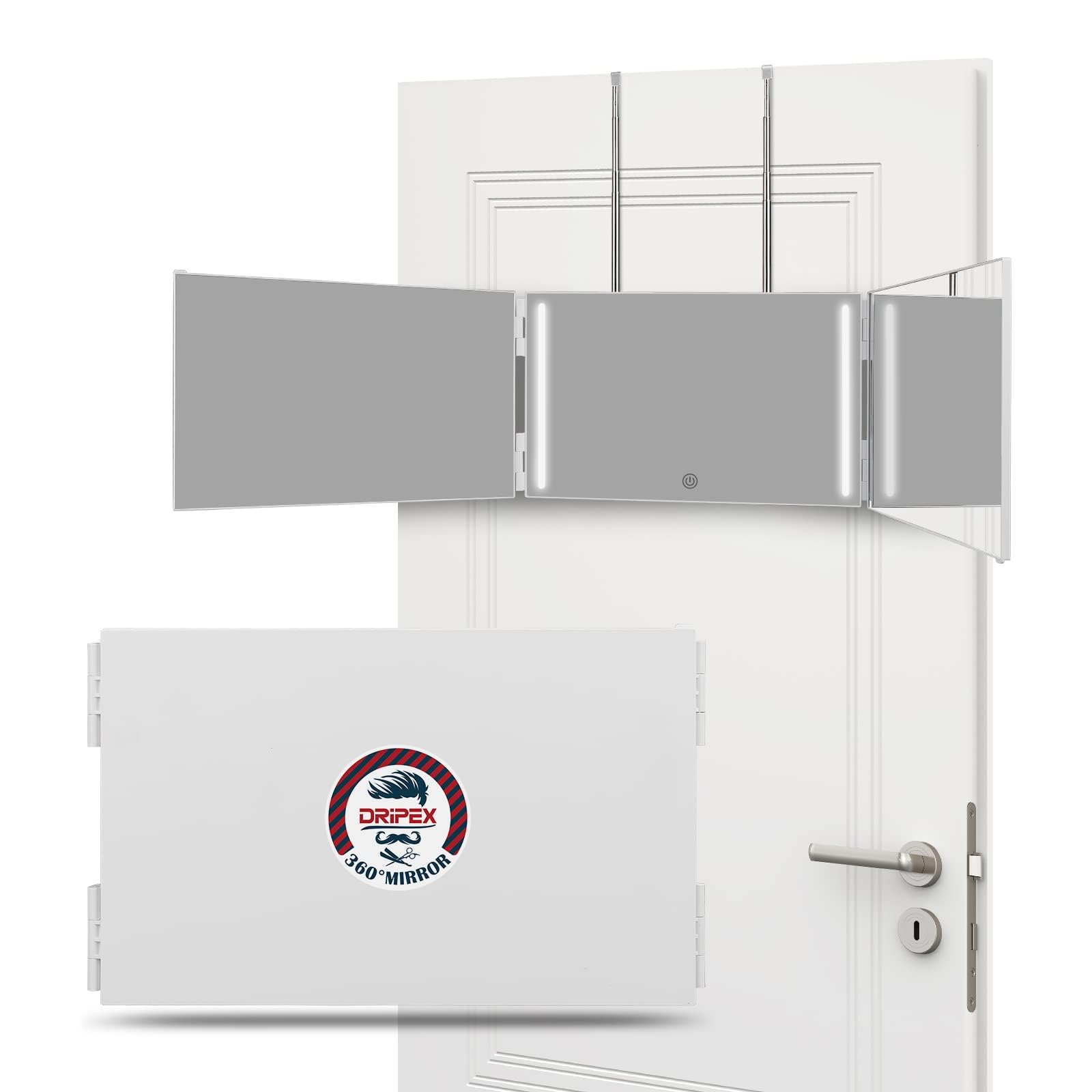 Dripex upgraded door hook protects door seams while securing the mirror.