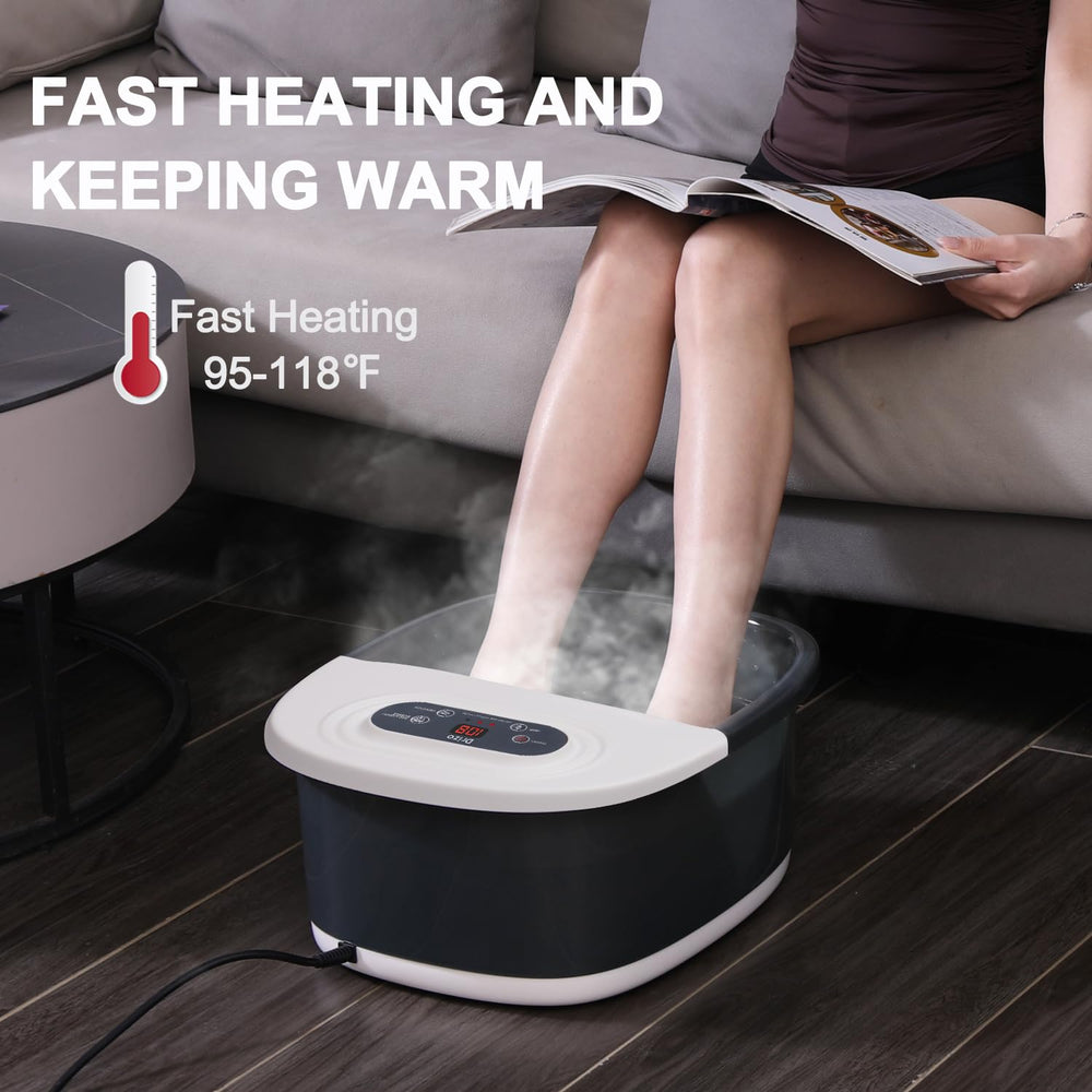 Drizo pedicure tub diameter fits most feet for soaking.