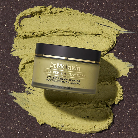 Close-up of texture on Dr.Melaxin Dubai Peptide Clay Mask for smooth application