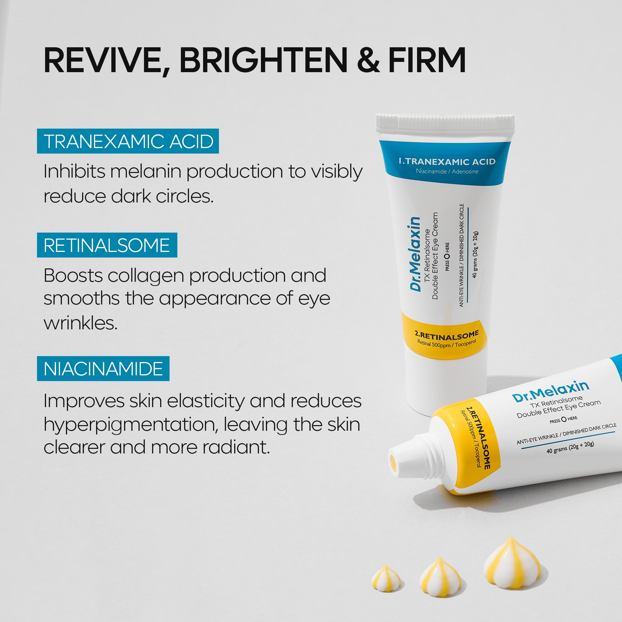 Press here dispensing feature on Dr.Melaxin TX tube