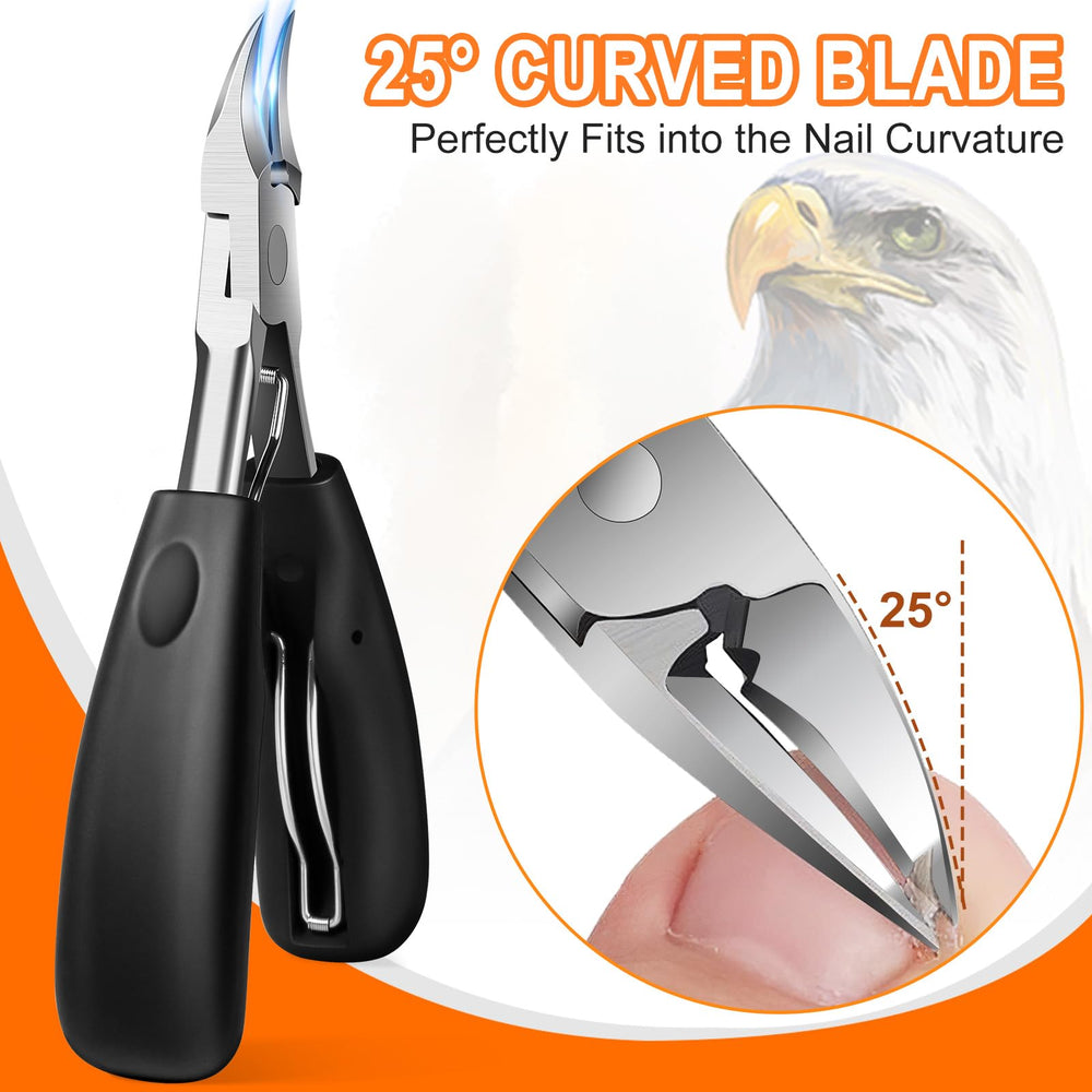 DRMODE hawkbill blade shows curved edge for precise trimming.