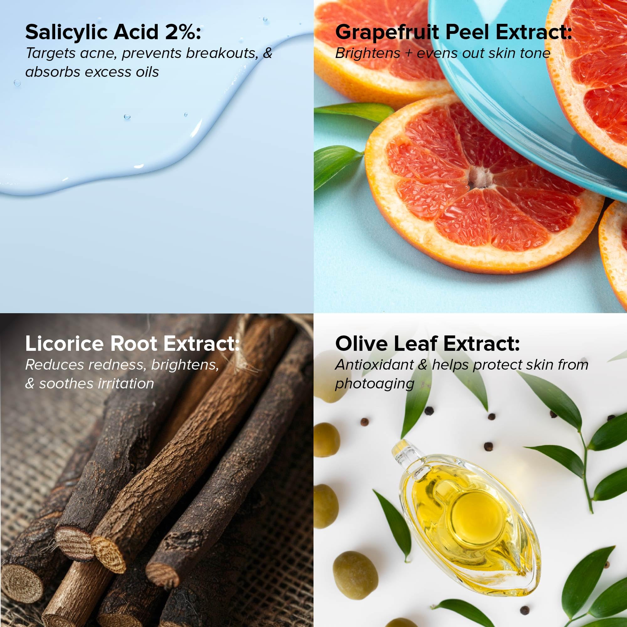 DRMTLGY Acne Cleanser closeup showing salicylic acid