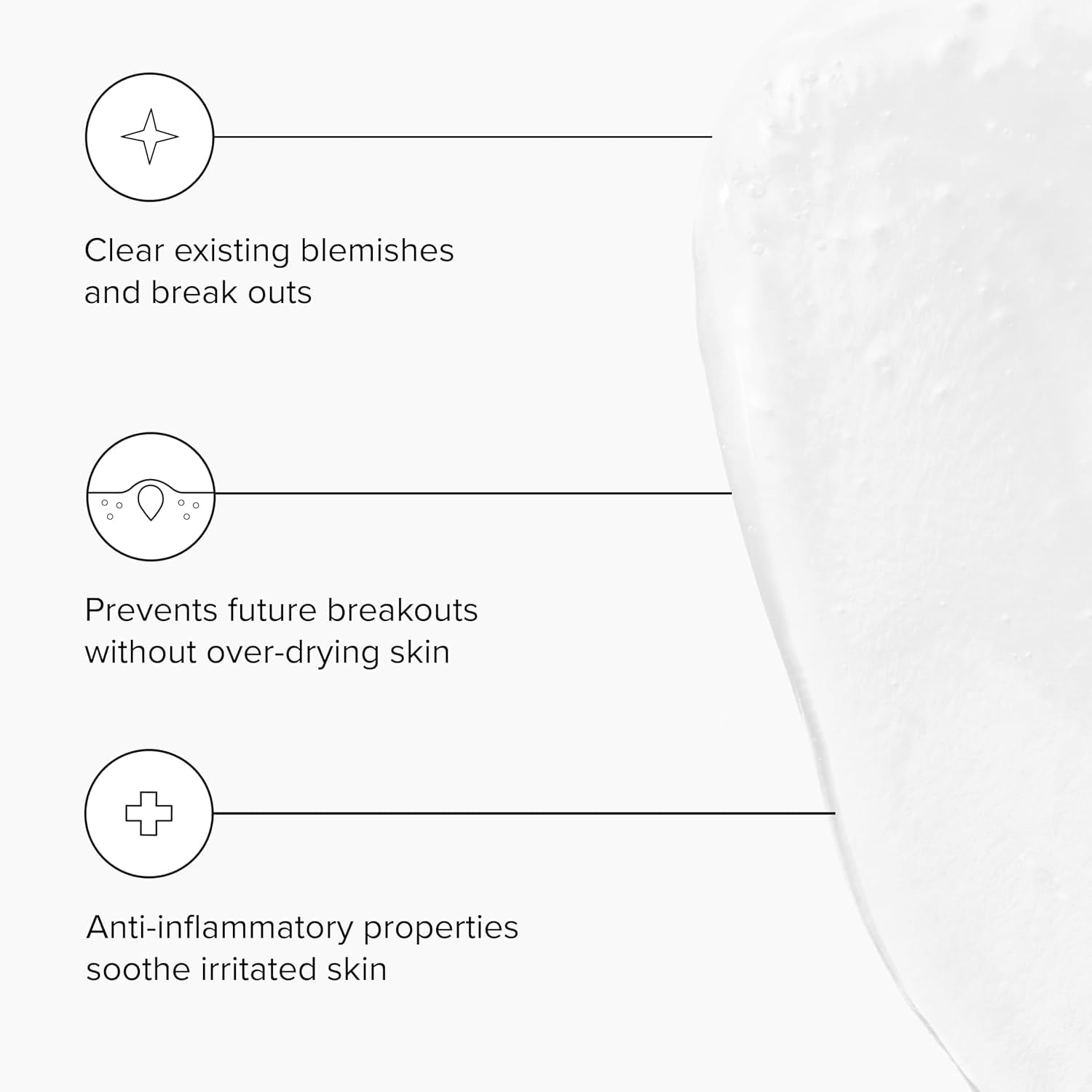 DRMTLGY Acne Cleanser foam texture for refreshing wash