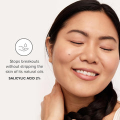 DRMTLGY Acne Cleanser applying onto wet skin for lather