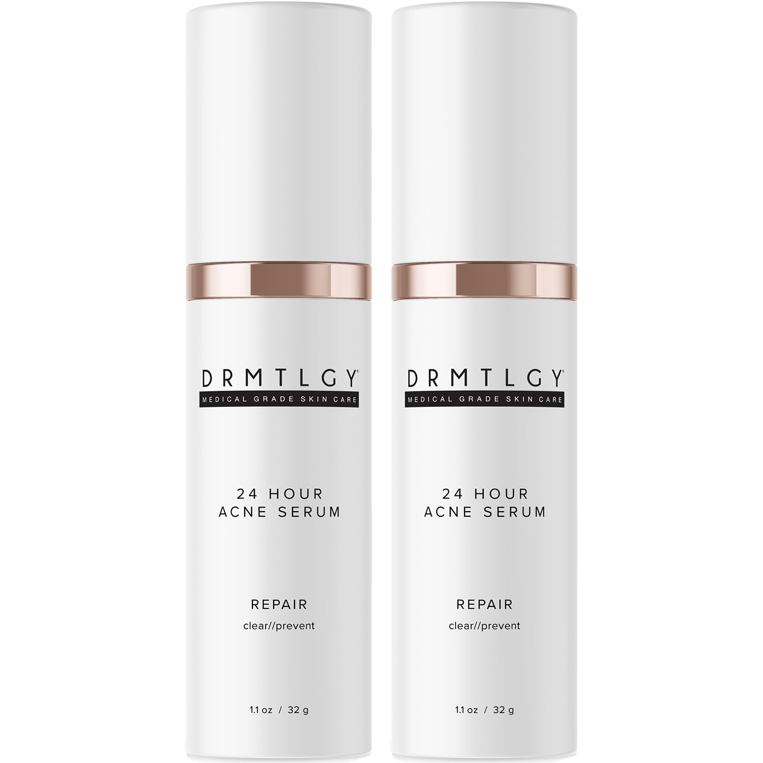 DRMTLGY acne spot treatment bottle for fast on-spot care.
