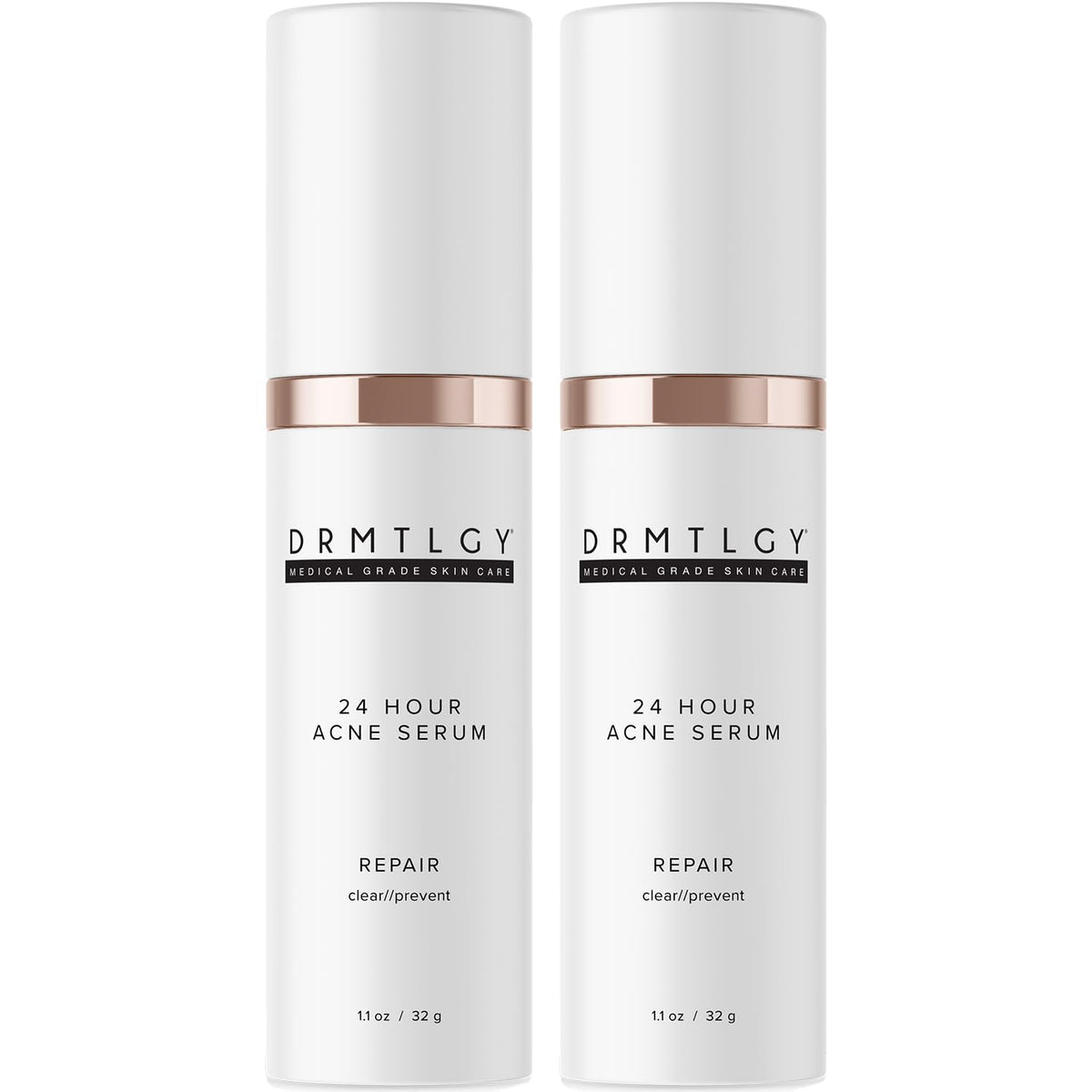 DRMTLGY acne spot treatment bottle for fast on-spot care.