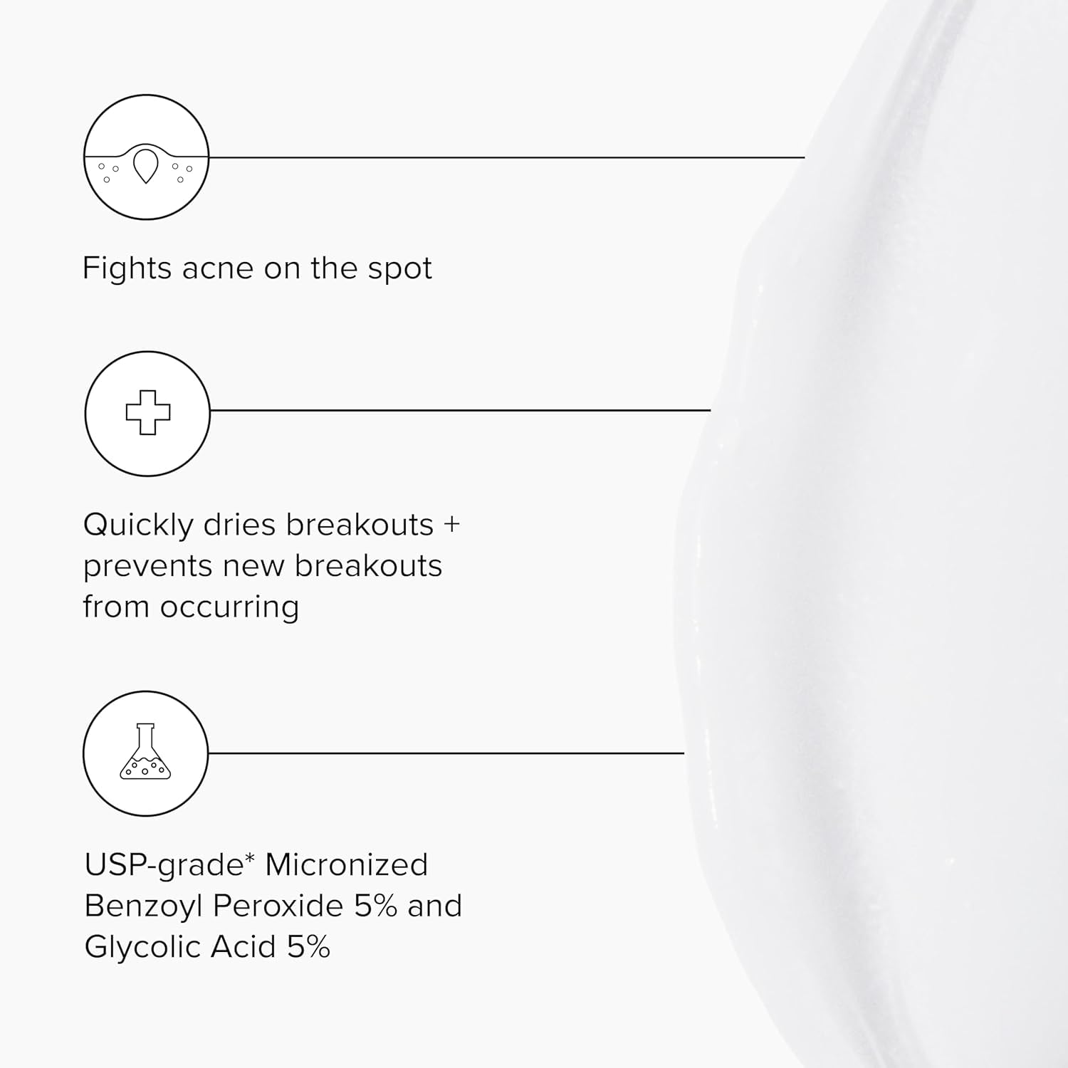 DRMTLGY acne spot treatment pump top for precise application.