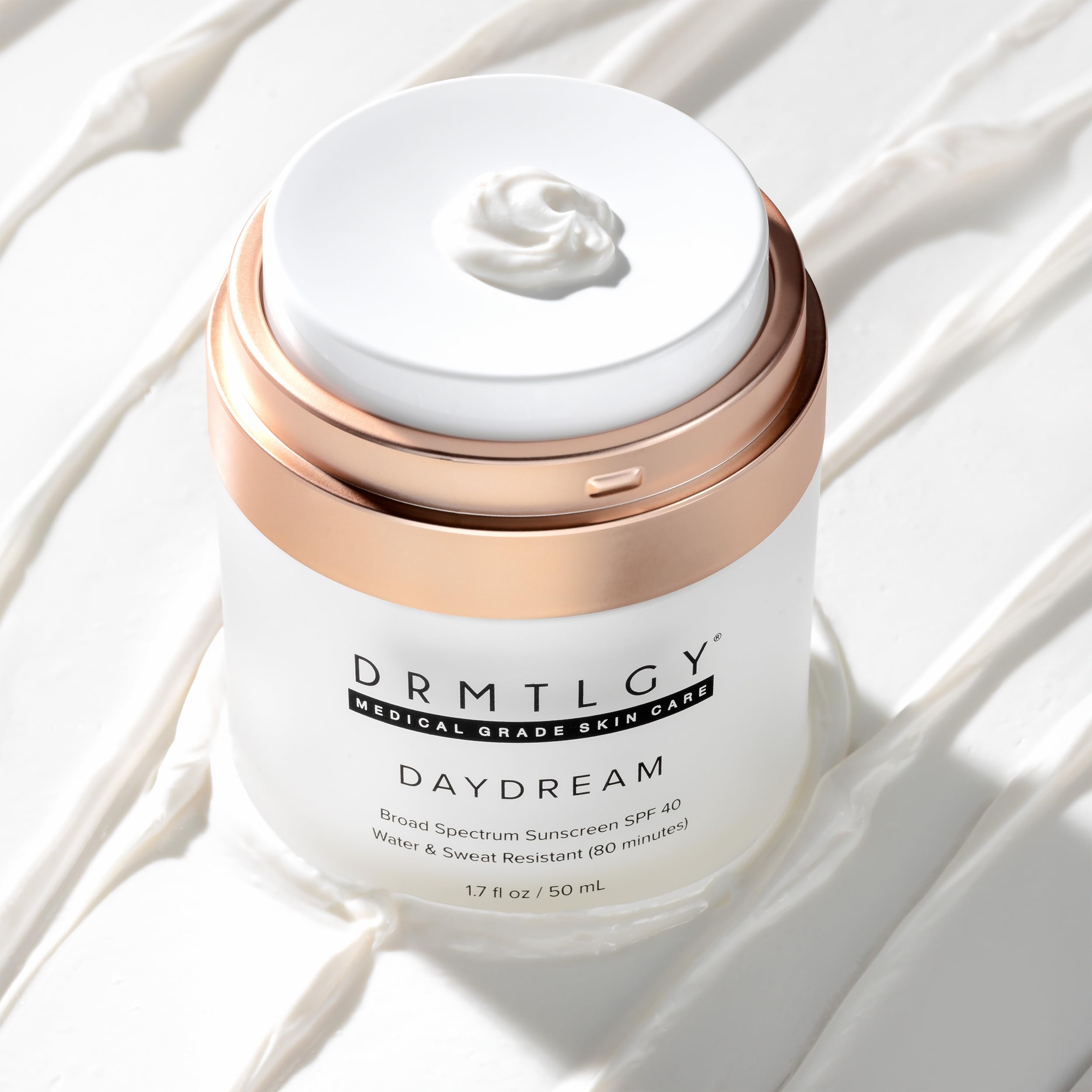 DRMTLGY Day Dream moisturizer-sunscreen hybrid on arm, ideal for sensitive skin