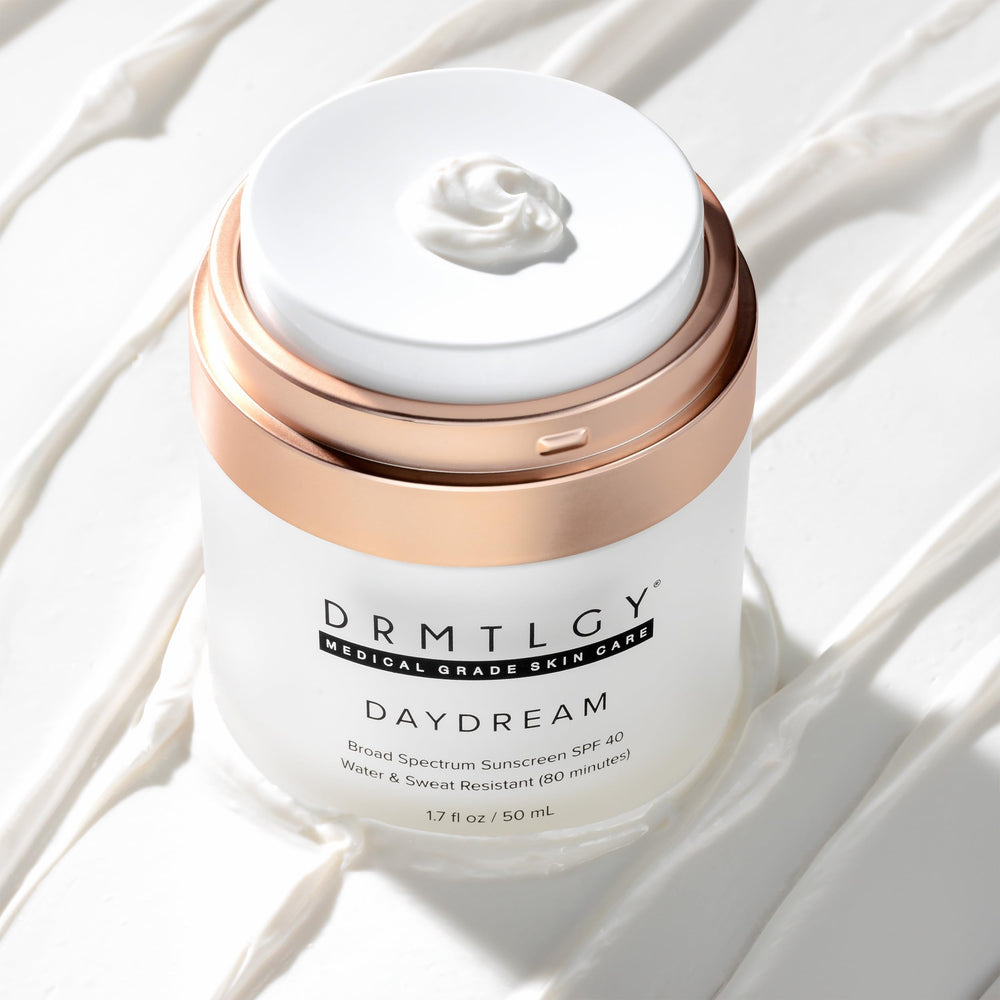 DRMTLGY Day Dream moisturizer-sunscreen hybrid on arm, ideal for sensitive skin