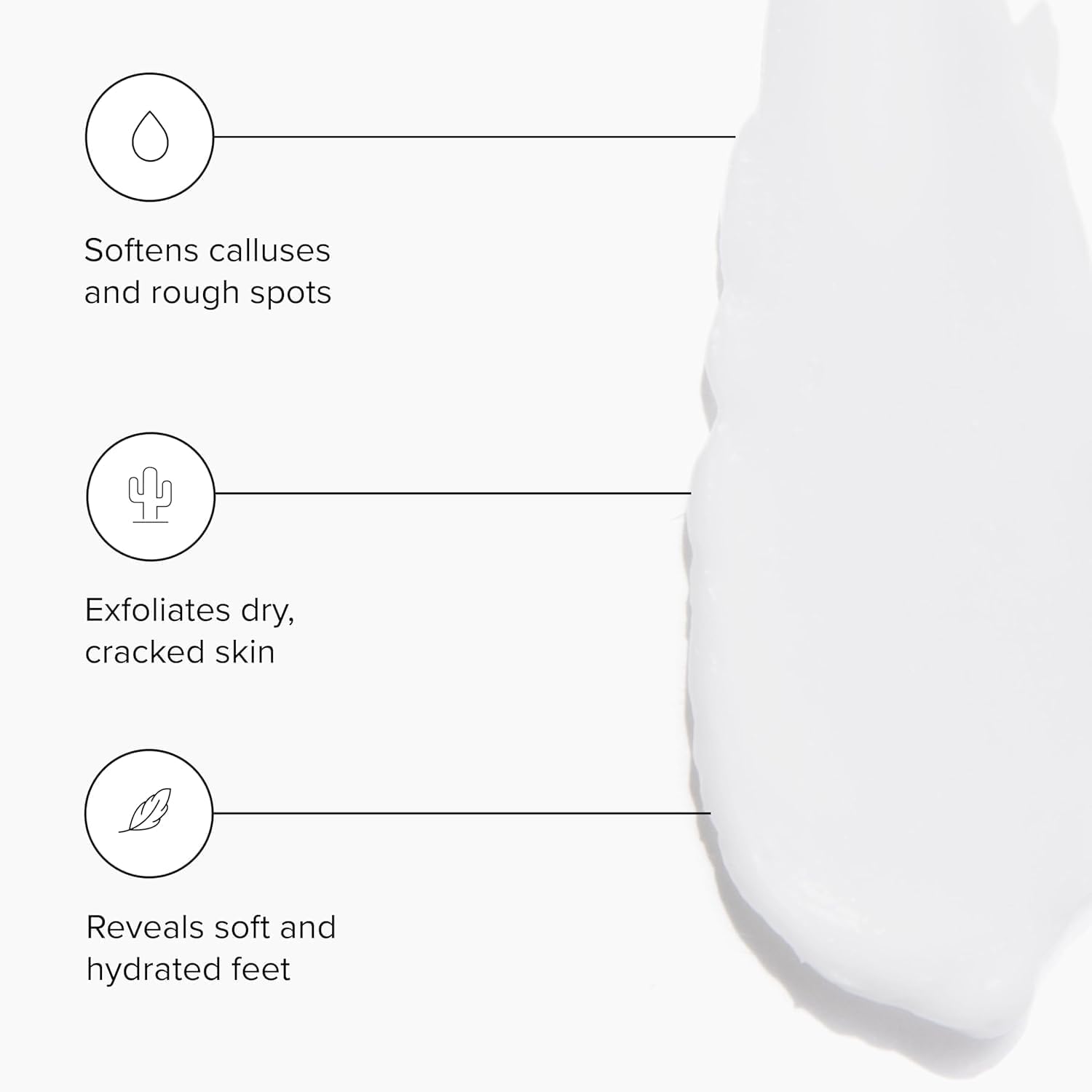 DRMTLGY foot cream pump in action highlighting quick absorption.