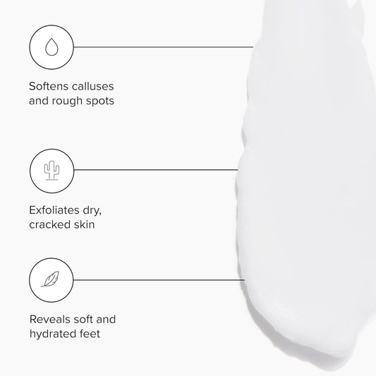 DRMTLGY foot cream pump in action highlighting quick absorption.