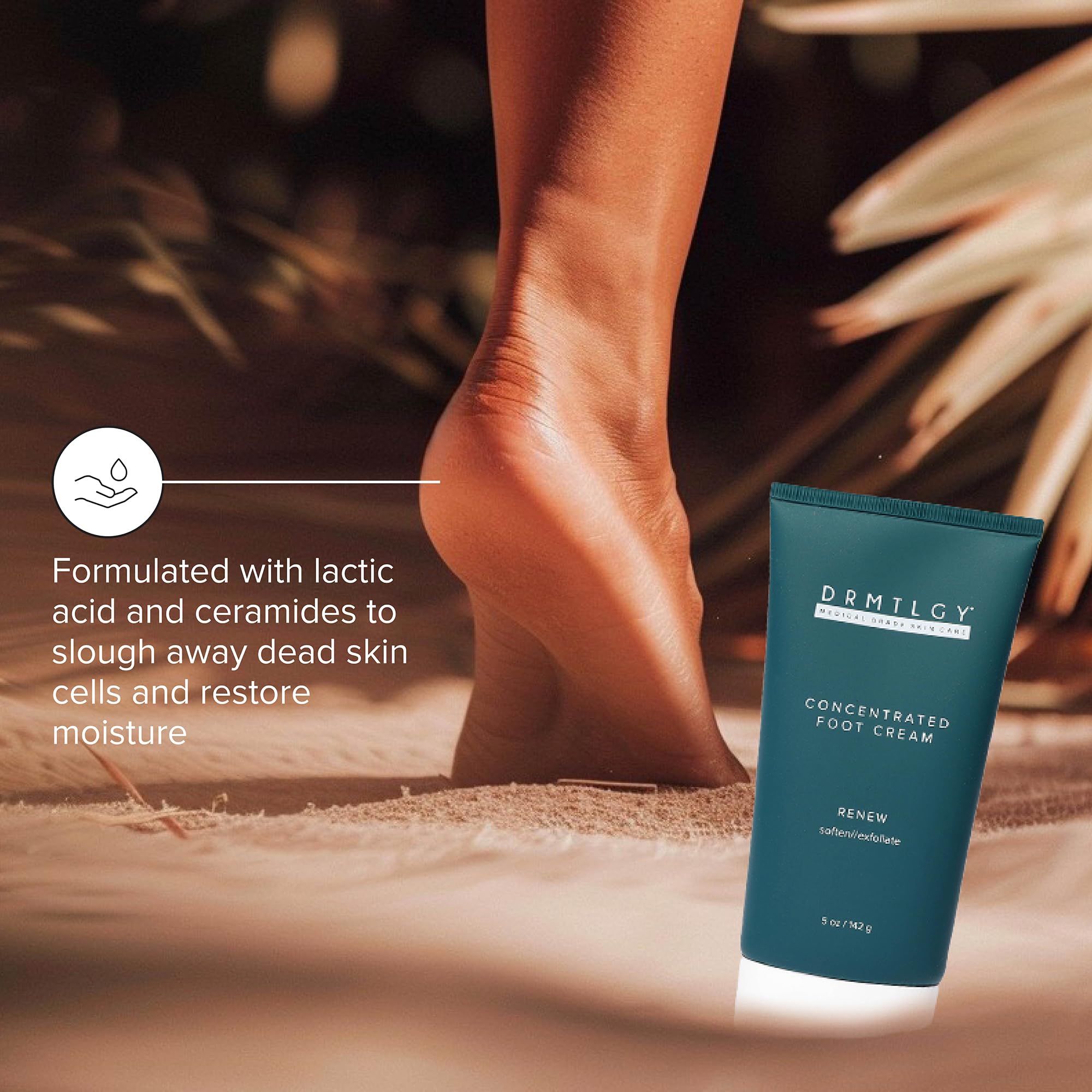 Ingredients highlight lactic acid and ceramides for renewed foot comfort.