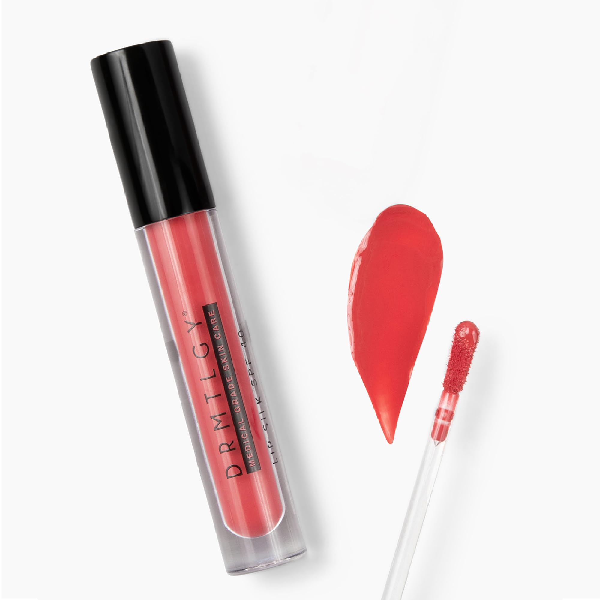 DRMTLGY Lip Silk SPF 40 Bold mineral-sunscreen: protects lips with mineral UV defense.