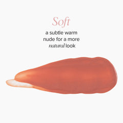 Soft shade Lip Silk swatch on lips for natural tint and hydration