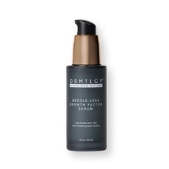 DRMTLGY needleless growth factor serum bottle close-up for daily firming