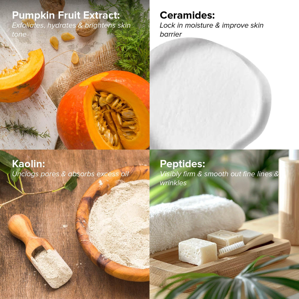 DRMTLGY Pumpkin Enzyme Mask creamy texture close view suggesting spa-like pampering.
