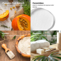 DRMTLGY Pumpkin Enzyme Mask creamy texture close view suggesting spa-like pampering.