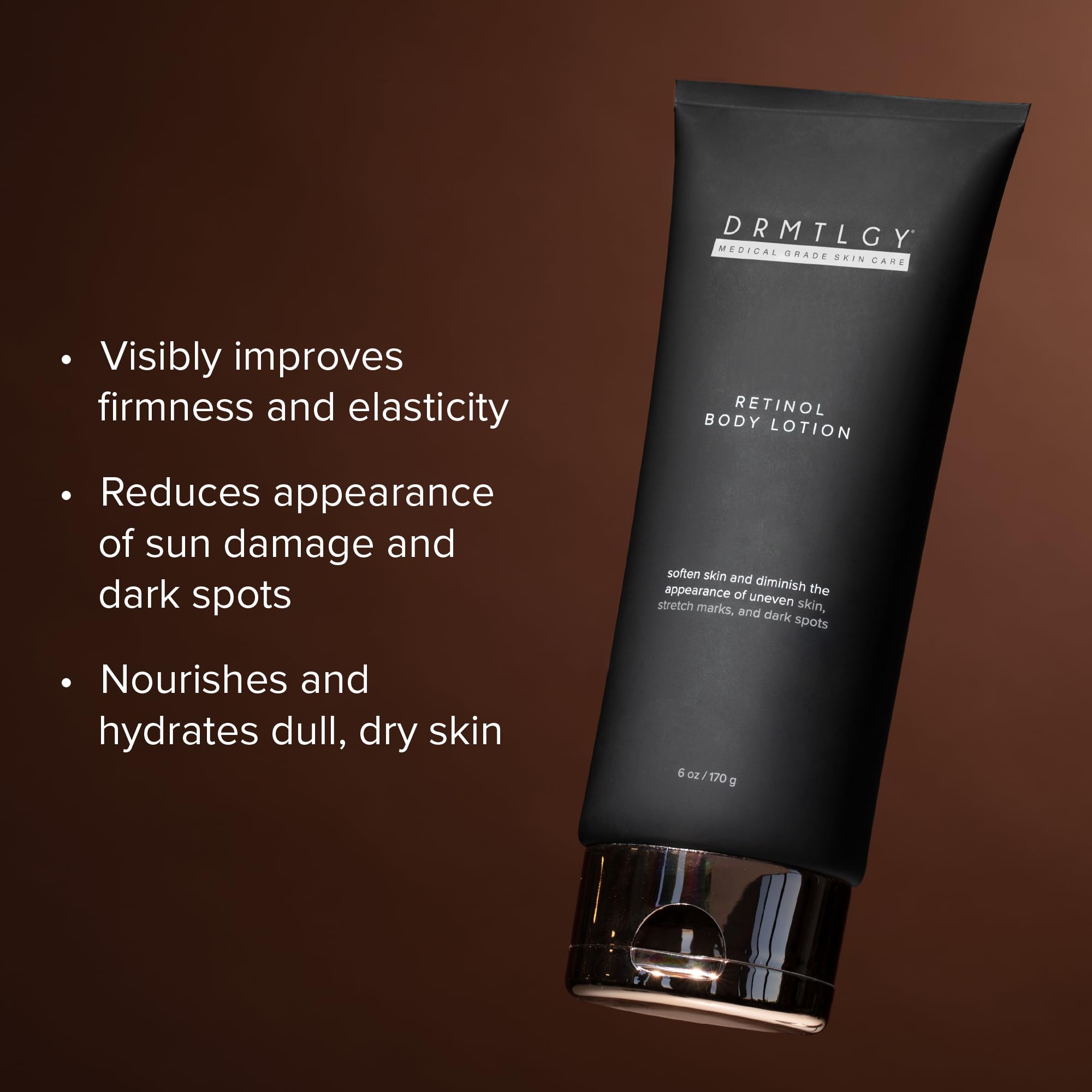 DRMTLGY lotion massaged onto arms for smoother skin