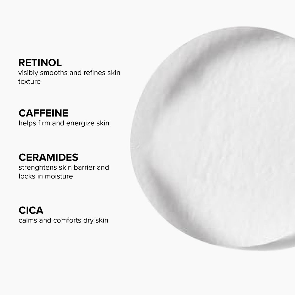 DRMTLGY Retinol Body Lotion ingredient view of ceramides and shea butter
