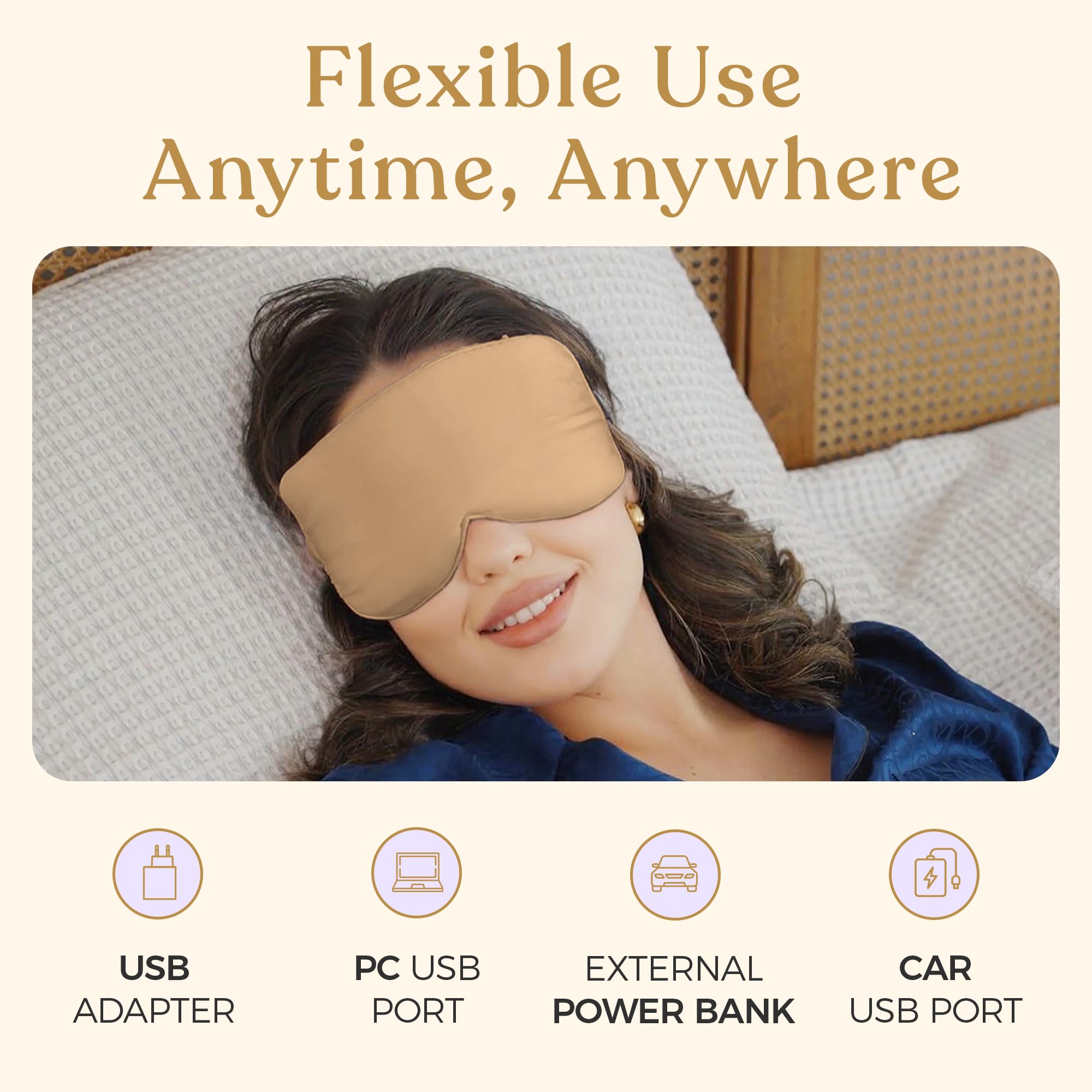 Drop of Diviniti heated eye mask graphene film interior, even heat distribution.