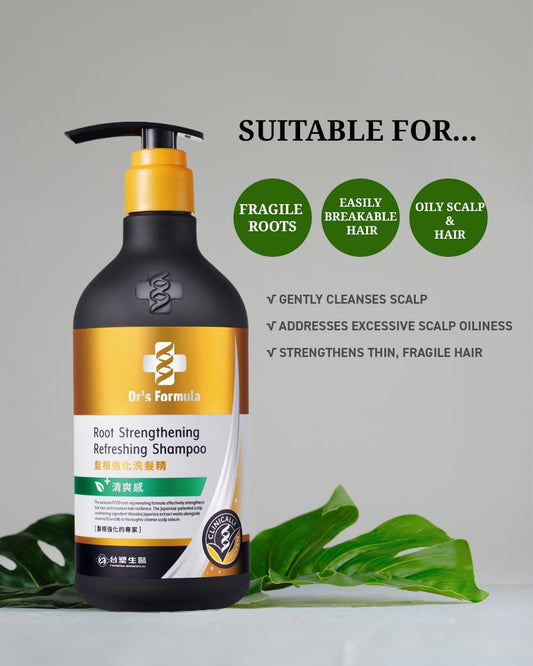 Dr's Formula rich lather demonstrates gentle cleansing for oily scalps