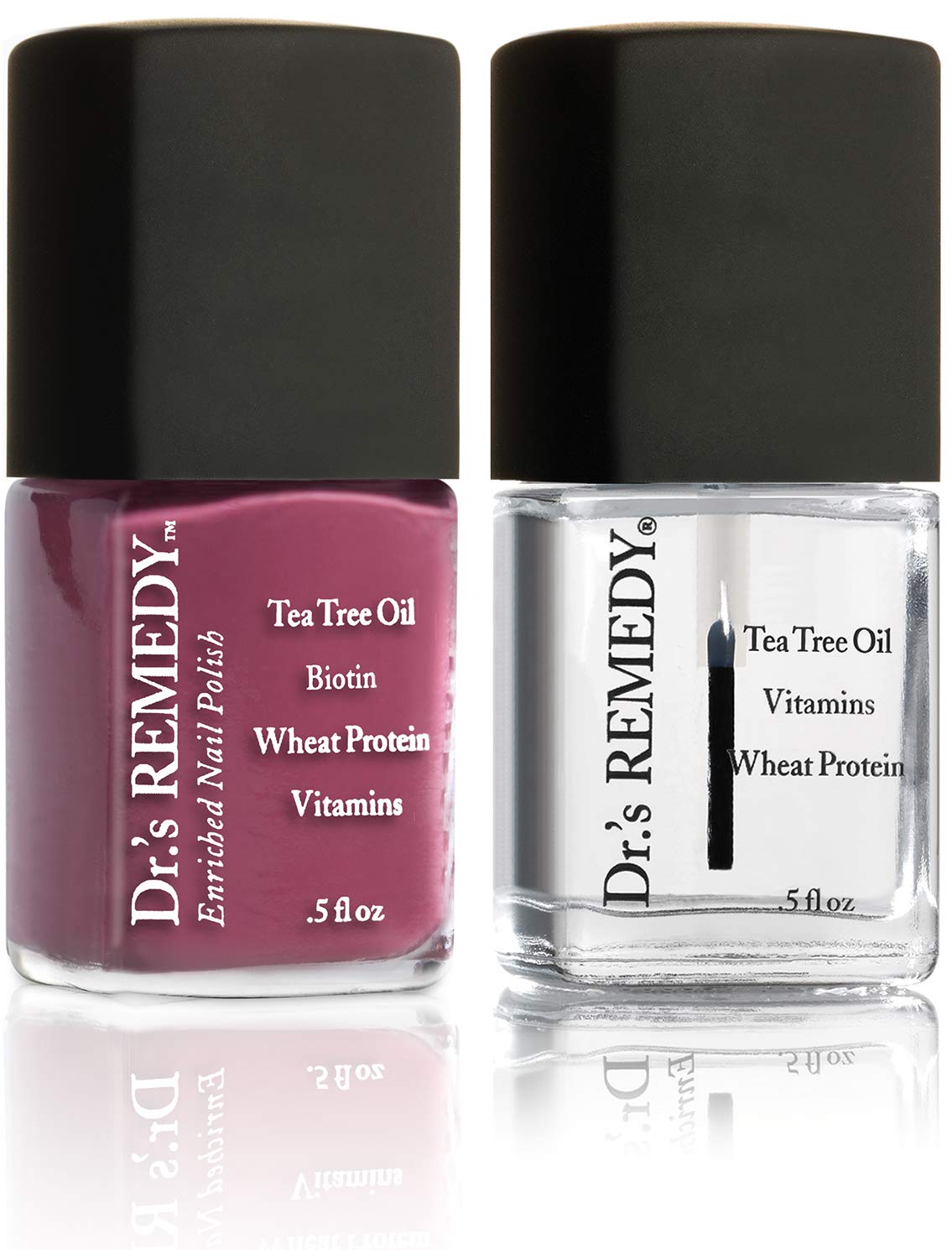 Dr.'s Remedy Brave Berry nail polish bottle with rich color and long-wear finish.