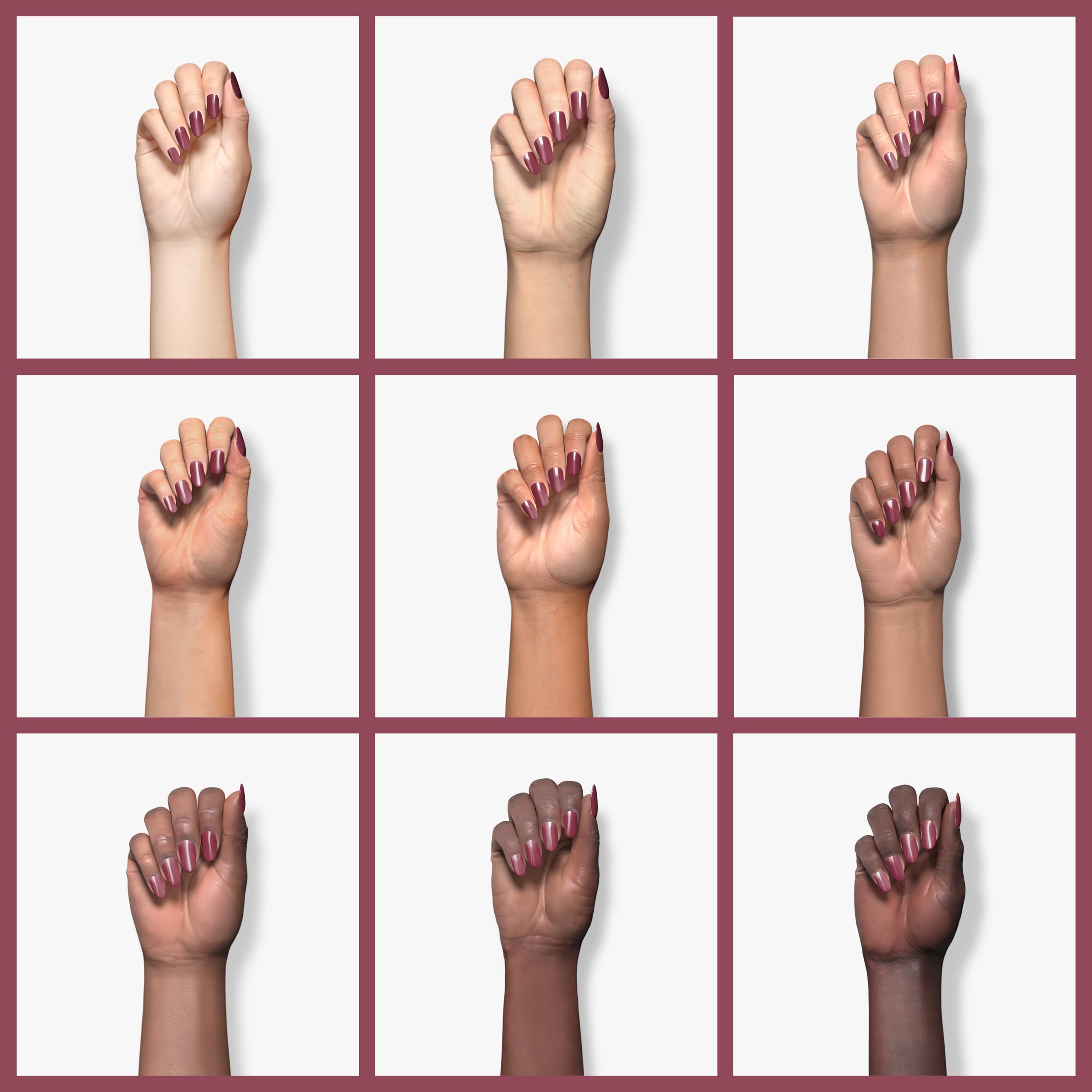 Brave Berry swatch demonstrates long-lasting gloss on a color sample.