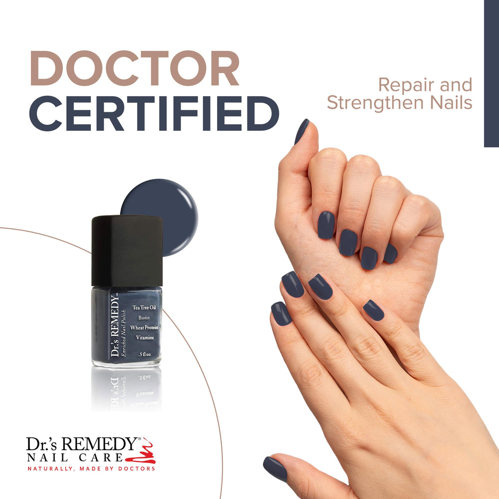 Dr.’s Remedy Devoted Denim brush stroke showing even coverage and shine