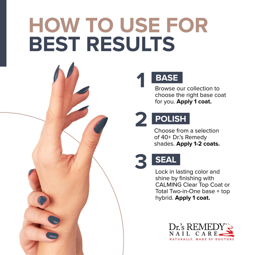 Dr.’s Remedy Devoted Denim nails with a hydrating glossy finish