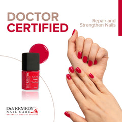 Dr.'s Remedy Enriched Nail Polish Clarity Coral bottle side view highlighting design
