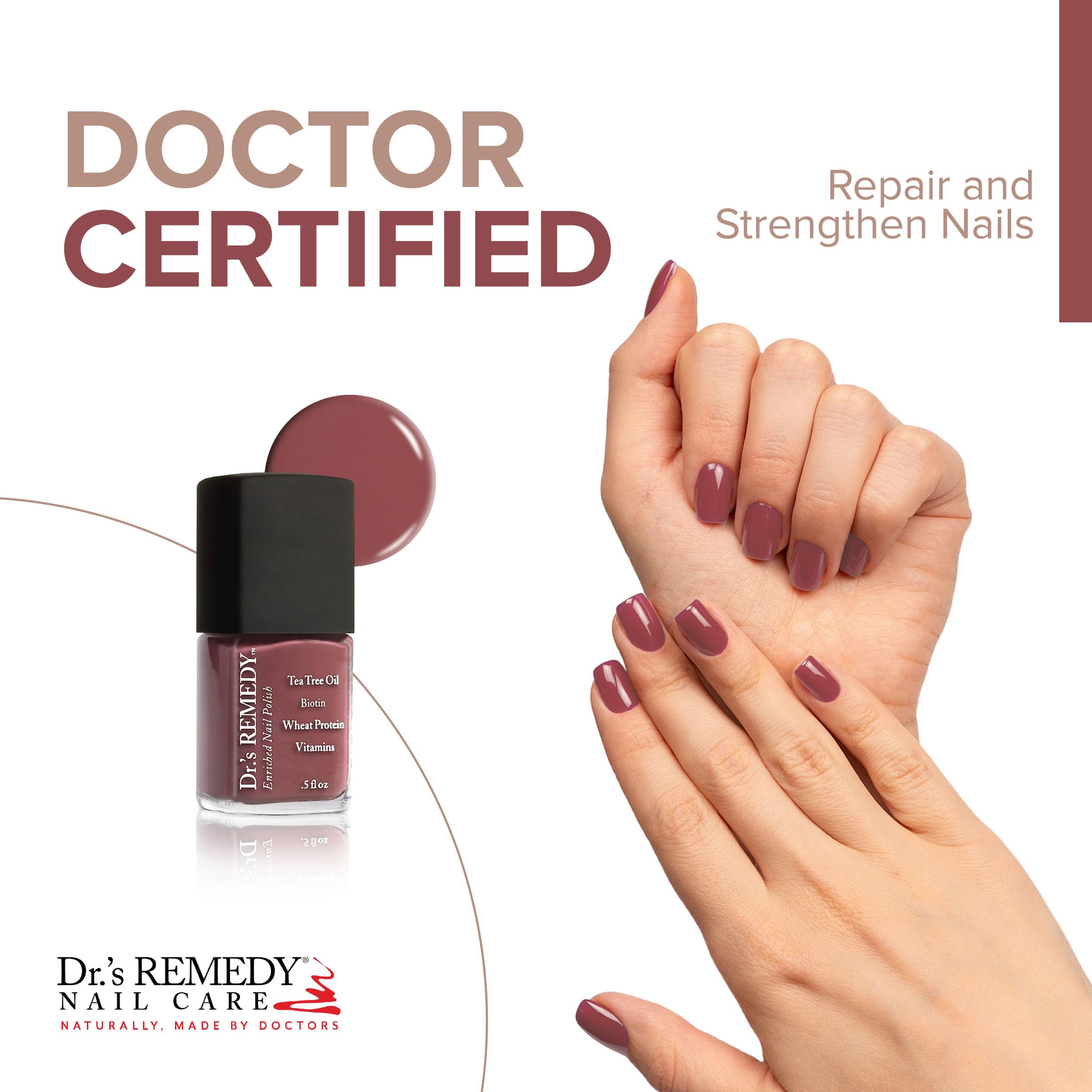 Dr.'s Remedy MELLOW Mauve brush demonstrates smooth application for even coverage.
