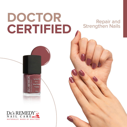 Dr.'s Remedy MELLOW Mauve brush demonstrates smooth application for even coverage.