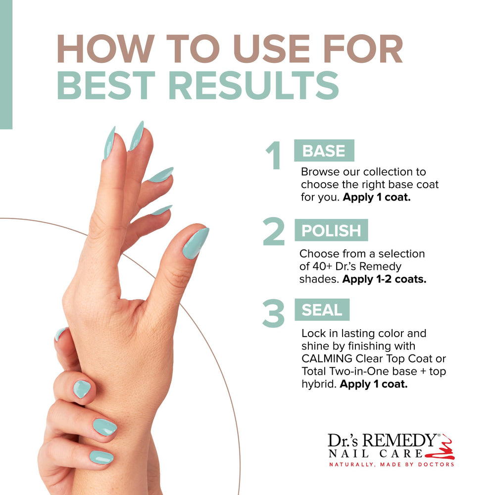 Nails after turquoise polish for hydrated, resilient look.
