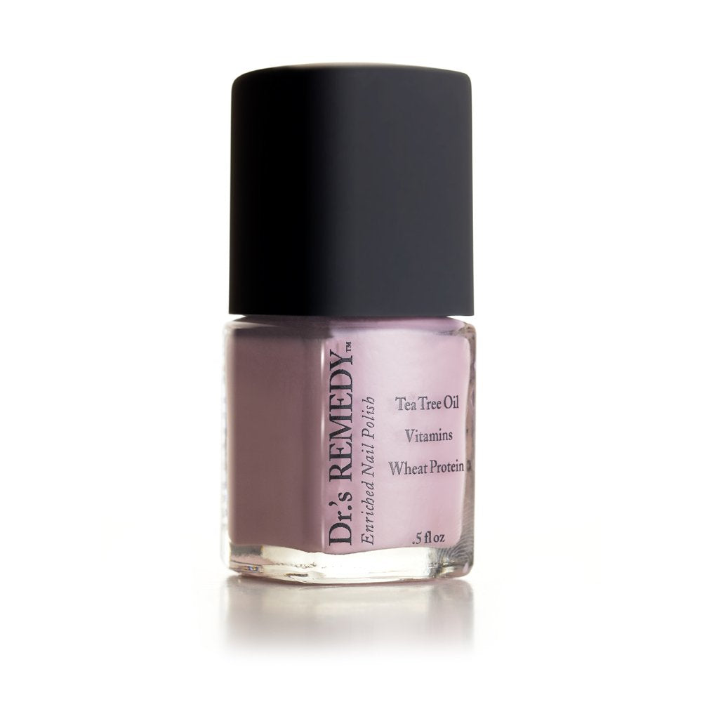 Dr.’s Remedy Enriched Nail Polish Precious Pink bottle shows vibrant color and non-toxic formula for long wear.
