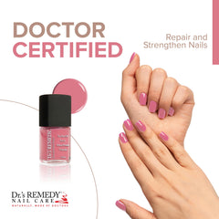 Brush application of Dr.'s Remedy Enriched Nail Polish Serene Salmon for smooth, even coverage.
