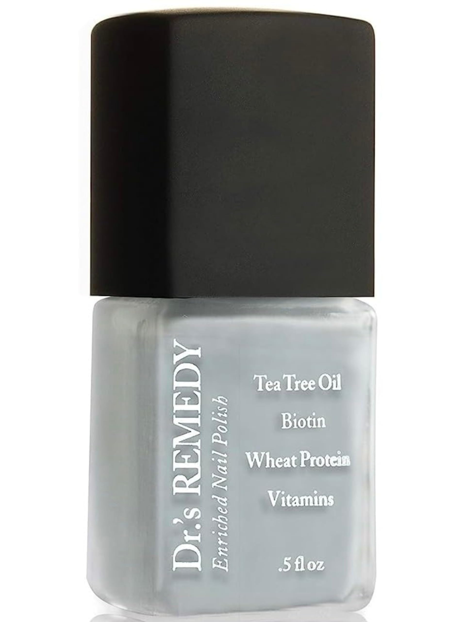 Dr.'s Remedy Enriched Nail Polish Soulful Slate Blue bottle with long wear.