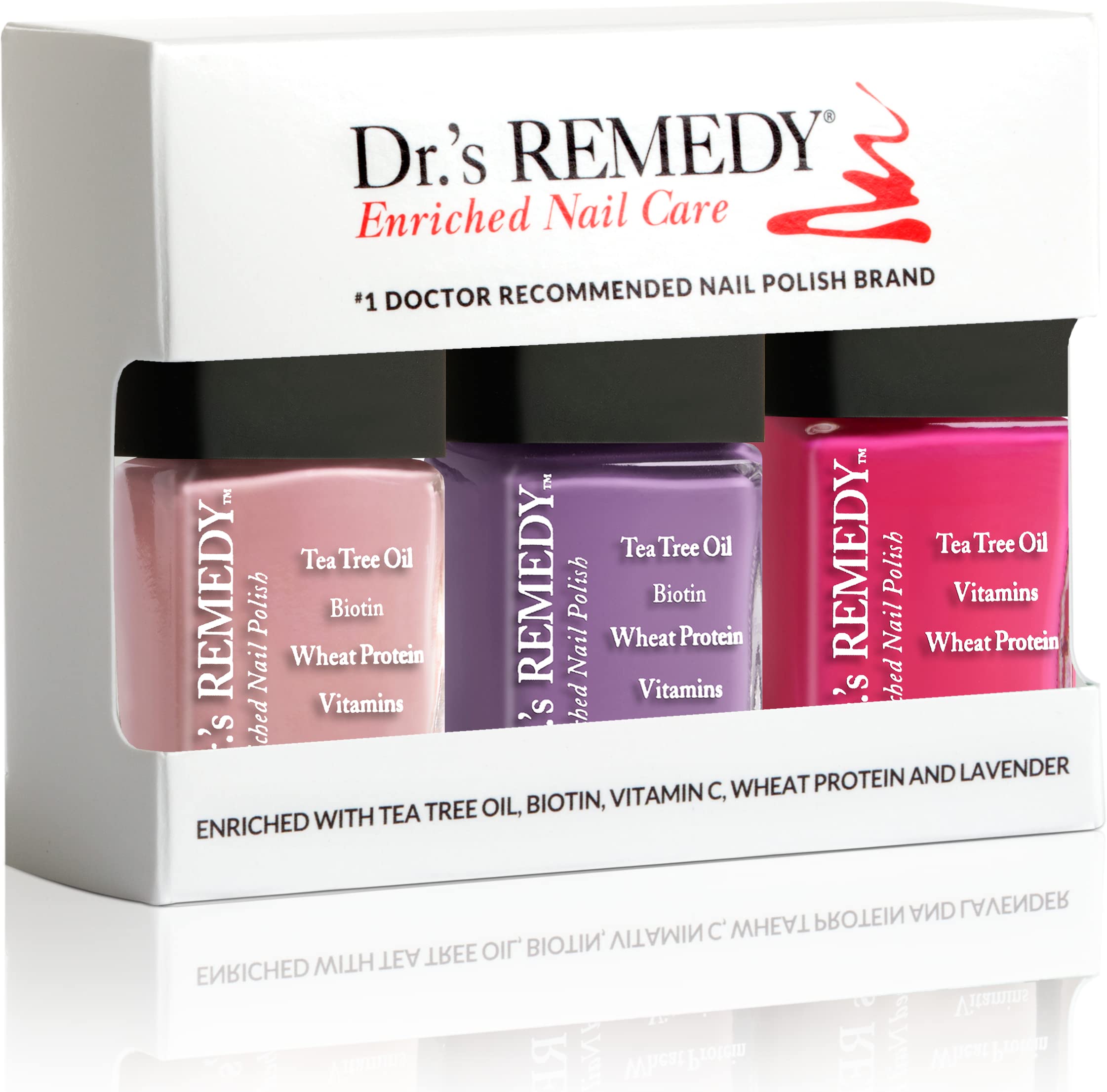 Dr.’s Remedy Hop To It Trio pack shot, non-toxic nail care that strengthens nails