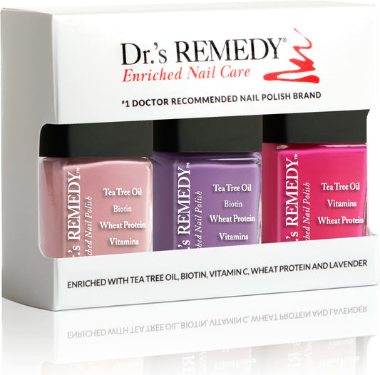 Dr.’s Remedy Hop To It Trio pack shot, non-toxic nail care that strengthens nails