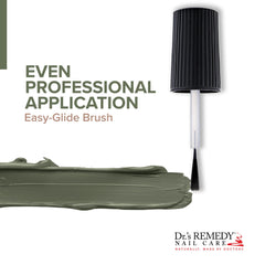 Dr.'s Remedy Optimistic Olive nails looking hydrated and healthy.